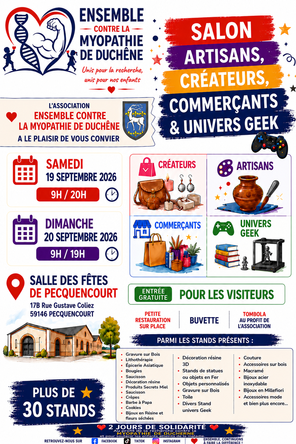 Affiche — Salon artisans, créateurs, commerçants & univers geek, Pecquencourt